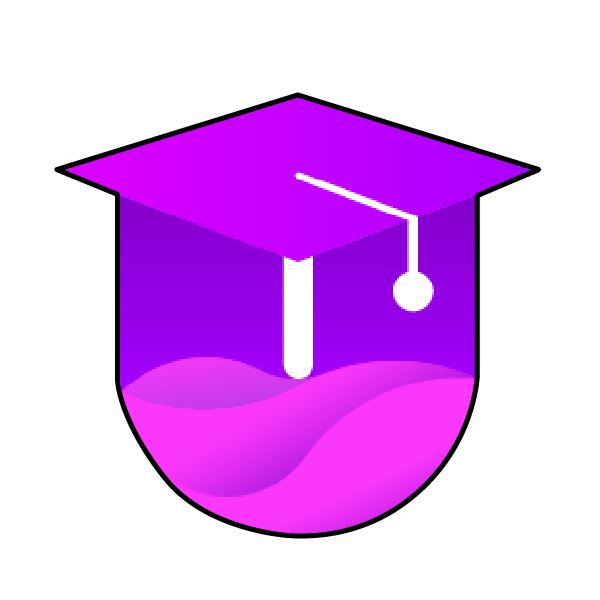 Purple graduation cap icon
